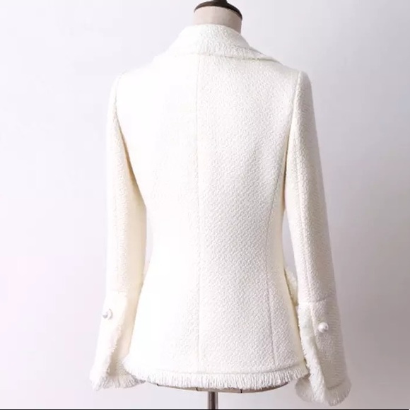 Raw Snowflake Lux Tweed Pearl Pocket Jacket Coat Available Now! - Picture 3 of 12